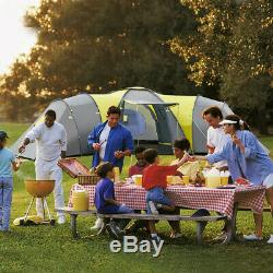 Huge Camping Tent 9 Person Big Awning Large Outdoor Family Vacation Summer Camp