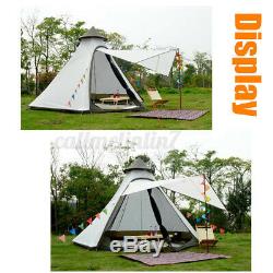 Huge Waterproof Lightweight Double-Layer Family Indian Style Teepee Camping Tent