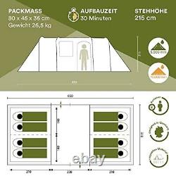 Hurricane Family Tent For 8 People Large Tent With 2 Sleeping Cabins Camping