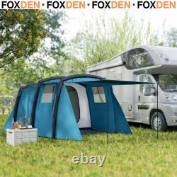 Inflatable 3-4 Man Tunnel Tent with Air Pump, Living Area & Vestibule for Camping