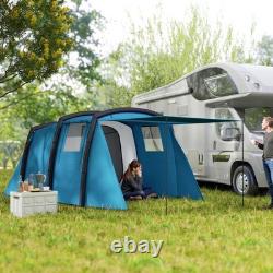 Inflatable 3-4 Man Tunnel Tent with Air Pump, Living Area & Vestibule for Camping