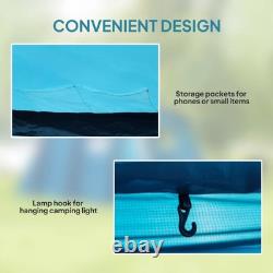 Inflatable 3-4 Man Tunnel Tent with Air Pump, Living Area & Vestibule for Camping