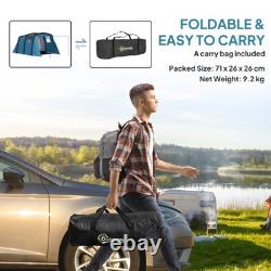 Inflatable 3-4 Man Tunnel Tent with Air Pump, Living Area & Vestibule for Camping