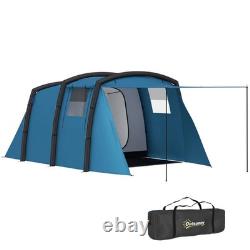 Inflatable 3-4 Man Tunnel Tent with Air Pump, Living Area & Vestibule for Camping