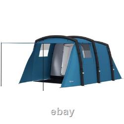 Inflatable 3-4 Man Tunnel Tent with Air Pump, Living Area & Vestibule for Camping