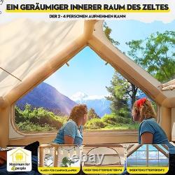 Inflatable Camping Tent with Pump 2-4 Person Air Glamping Tents Blow Up Cabin UK
