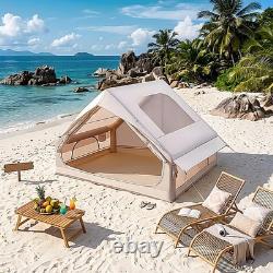 Inflatable Camping Tent with Pump 2-4 Person Air Glamping Tents Blow Up Cabin UK