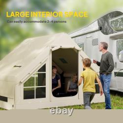 Inflatable Camping Tent with Pump, 2-4 Person Glamping Tent
