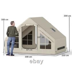 Inflatable Camping Tent with Pump, 2-4 Person Glamping Tent