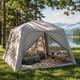 Inflatable Camping Tent With Pump, 4-6 Person Glamping Tent Easy Setup Waterproof
