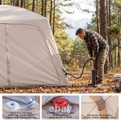 Inflatable Camping Tent with Pump, 4-6 Person Glamping Tent Easy Setup Waterproof