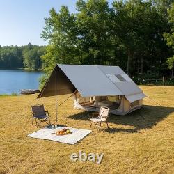 Inflatable Camping Tent with Pump& Canopy 4-6 Person Waterproof Blow Up Air Tent