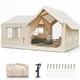 Inflatable Tent 12-14 Pers, Large Blow Up Glamping Tent With Hand Pump, Easy Setup