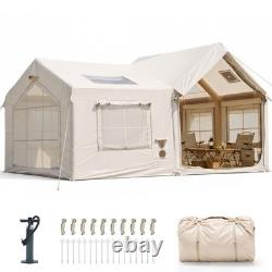 Inflatable Tent 12-14 Pers, Large Blow Up Glamping Tent with Hand Pump, Easy Setup