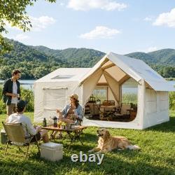 Inflatable Tent 12-14 Pers, Large Blow Up Glamping Tent with Hand Pump, Easy Setup