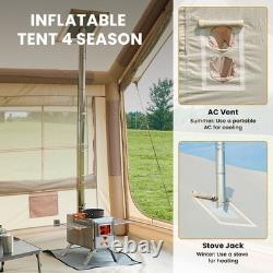 Inflatable Tent 12-14 Pers, Large Blow Up Glamping Tent with Hand Pump, Easy Setup