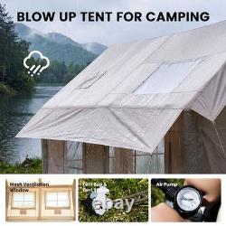 Inflatable Tent 12-14 Pers, Large Blow Up Glamping Tent with Hand Pump, Easy Setup