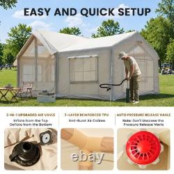 Inflatable Tent 12-14 Pers, Large Blow Up Glamping Tent with Hand Pump, Easy Setup
