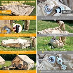 Inflatable Tent, 2-6 Person Glamping Camping Tent, 300D Oxford Waterproof UV