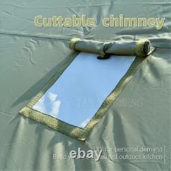 Inflatable Tent XL Luxury Glamping Tent Camping Outdoor Windows Large Army Green