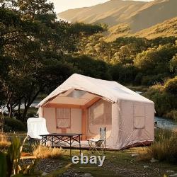 Inflatable Tent for Camping 6-8 Person 7.5m2 with Hand Pump Windows Beige