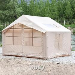 Inflatable Tent for Camping 6-8 Person 7.5m2 with Hand Pump Windows Beige