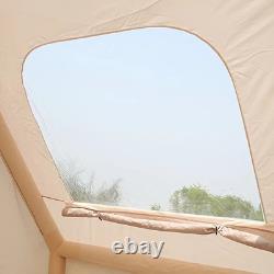 Inflatable Tent for Camping 6-8 Person 7.5m2 with Hand Pump Windows Beige