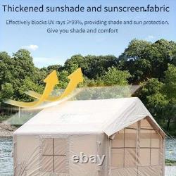 Inflatable Tent for Camping 6-8 Person 7.5m2 with Hand Pump Windows Beige