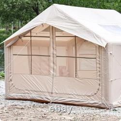 Inflatable Tent for Camping 6-8 Person 7.5m2 with Hand Pump Windows Beige
