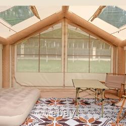 Inflatable Tent for Camping 6-8 Person 7.5m2 with Hand Pump Windows Beige