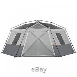 Instant Cabin Tent 11 Person Hexagon Camping Outdoors Family 17' x 15' Large New