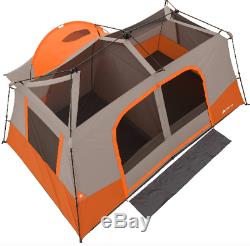 Instant Cabin Tent 11 Person Orange All Season Room Devider Camping Gear Outdoor