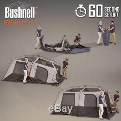 Instant Cabin Tent Bushnell 9 Person 15'x9' Outdoor Large Family Camping Shelter