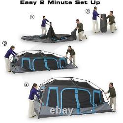 Instant Cabin Tent Camp Outdoor Family Sleeping Shelter Lodge 10 Person 2 Room