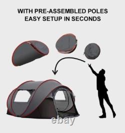 Instant Pop Up Camping Tent 4-5 Person Tents Automatic Set Up Tent in 3 Seconds