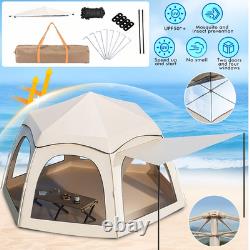 Instant Pop-Up Camping Tent with UV Protection for 4 people, 6pc Accessories Set
