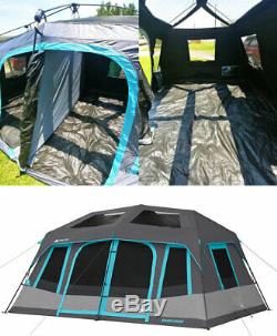 Instant Tent Large 10-Person Instant Cabin Dark Rest Blackout Windows Camping