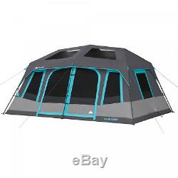 Instant Tent Large 10-Person Instant Cabin Dark Rest Blackout Windows Camping