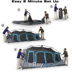 Instant Tent Large 10-Person Instant Cabin Dark Rest Blackout Windows Camping