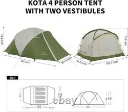 KOTA 4/6 Person Large Family Tent Double Layer Camping Tent with UK