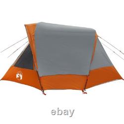 KOVOL 6 Person Family Tent Waterproof Cabin Camping Shelter Grey Orange