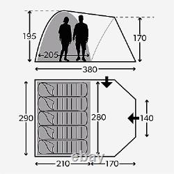 Kampa Brighton 5 Person Man Festival Family Dome Pole Tent Large New 2022