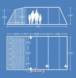 Kampa Croyde 6 berth person man family poled tent 2021 9120001257