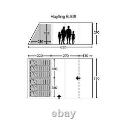 Kampa Hayling 6 Classic Air Poly Cotton Tent/Carpet/Mesh Vestibule