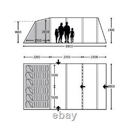 Kampa Hayling 6 Large Air Tent 6 Berth