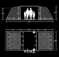 Kampa Watergate 8 man Poled Family Tent green camping festival stand up