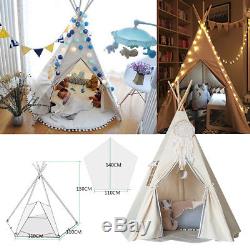 Kids Children WIGWAM Large Teepee Cotton Playhouse Indoor Outdoor Camping Tent