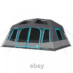 LARGE 10-PERSON INSTANT Cabin Tent Dark Rest Blackout Windows Outdoor Camping