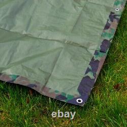 LARGE 10m x 12m Heavy Duty Camo Camping Tarp Waterproof Cover Tent Sheet 90GSM