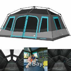 Large 10-Person Instant Cabin Tent Dark Rest Blackout Windows Outdoor Camping